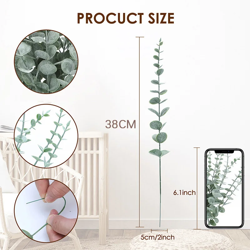 10pcs 38cm Eucalyptus Stems Ar - Florist Supply Bulk review and price
